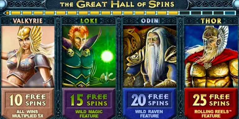 Free Spins from the Great Hall of Spins Bonus Feature