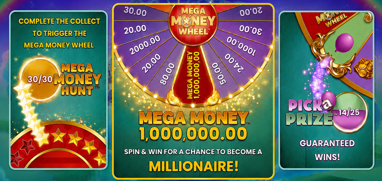 Bonus Jackpot on the Mega Money Wheel Online Slot Game